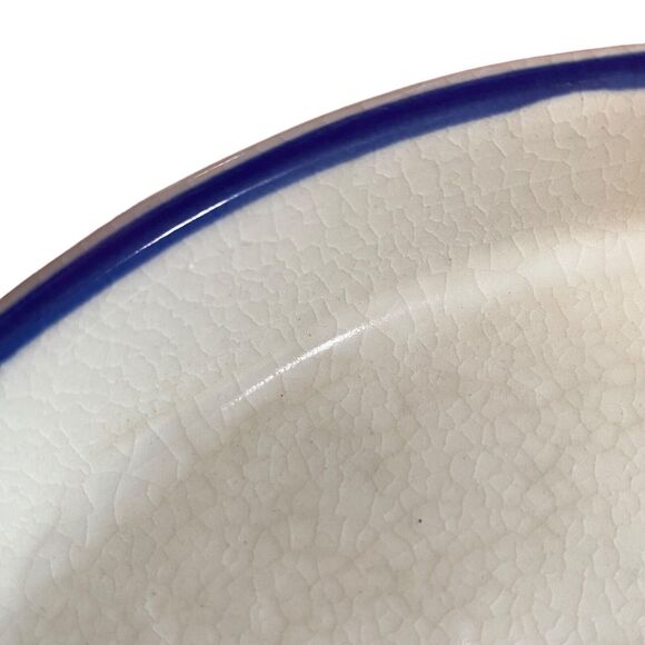 Deltis Portugal Blue & White Stoneware Dish 8.5” Pottery Bakeware Floral Design - Picture 9 of 14